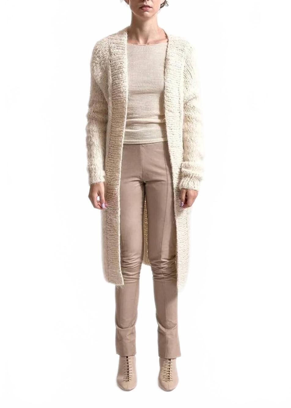 NEW AYNI amaru hand knit cardigan in ivory alpaca